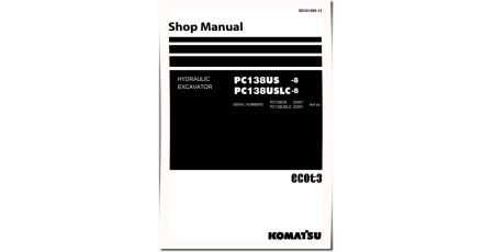 PC138US-8 (SN from 20001) and PC138USLC-8 (SN from 20001) Crawler Excavators (Japan) Workshop Manual (SEN01968-12)