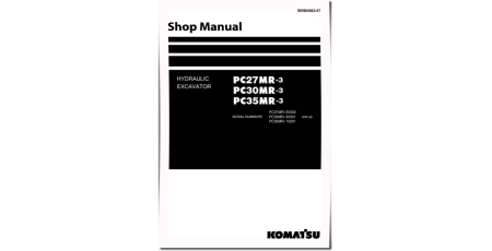 PC27MR-3 (SN:20002-), PC30MR-3 (SN:30001-), PC35MR-3 (SN:15001-) Crawler Excavators (Japan) Workshop Manual (SEN04063-07)