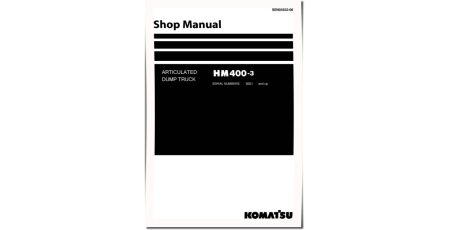 HM400-3 (SN from 03001) Articulated Dump Trucks with SAA6D140E-6 engines (Japan) Workshop Manual (SEN05632-06)