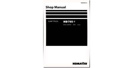 HD785-7 (SN from 30001) Rigid Dump Trucks (Japan) Workshop Manual (SEN05900-01)
