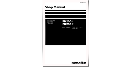 FD200-7 (SN from 2601) and FD250-7 (SN from 3601) Diesel Forklift Trucks Workshop Manual (SEN06609-02)