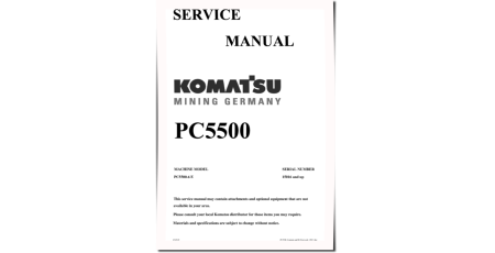 PC5500-6 (SN: 15016) Crawler Excavators (Germany) Service Manual (SRVPC550015016)
