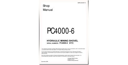 PC4000-6 (SN: 8172) Crawler Excavators (Germany) Workshop Manual (SM-PC4000-8172)