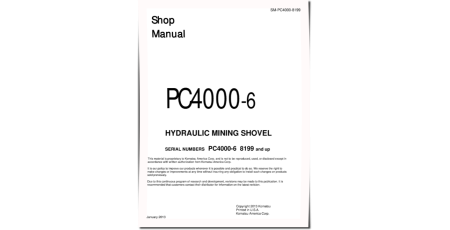 PC4000-6 (SN: 8199, 8224) Crawler Excavators (Germany) Workshop Manual (SM-PC4000-8199)
