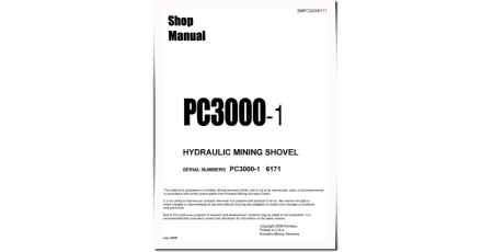 PC3000-1 (SN: 6171) Crawler Excavator (Germany) Workshop Manual (SMPC30006171)