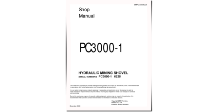 PC3000-1 (SN: 6225) Crawler Excavators (Germany) Workshop Manual (SMPC30006225D)