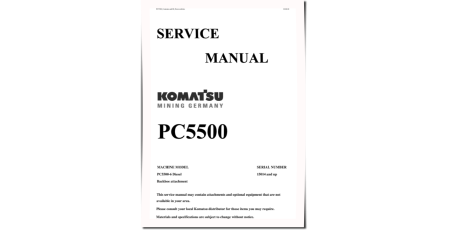 PC5500-6 (SN: 15014-15015) Crawler Excavators (Germany) Service Manual (SRVPC550015014)