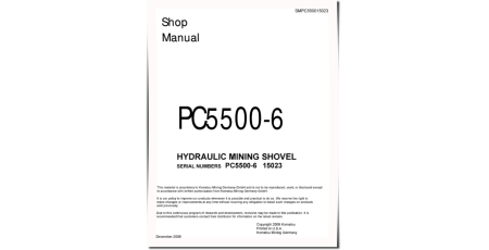PC5500-6 (SN: 15023) Crawler Excavators (Germany) Workshop Manual (SMPC550015023)