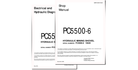 PC5500-6 (SN: 15025) Crawler Excavators (Germany) set of Workshop Manuals (SMPC550015025)