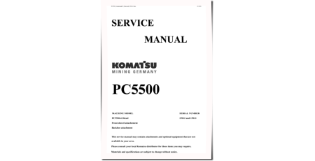 PC5500-6 (SN: 15012-15013) Crawler Excavators (Germany) Service Manual (SRVPC550015012)