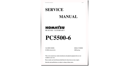 PC5500-6 (SN from 15050) Crawler Excavators (Germany) Service Manual (SRVPC550015050)