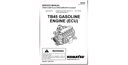 (Nissan) TB45 Gasoline Engines (app.for FG40(Z)TU..50ATU-10, FG35..50A-10 Forklift Trucks) Service Manual (TB45E-BE1-SM208)