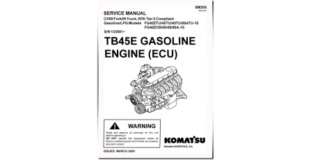 (Nissan) TB45E Gas/LPG Engines (app.for FG40(Z)TU..50ATU-10, FG40Z/35..50A-10 Forklift Trucks) Service Manual (TB45E-BE1_SM205)
