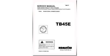 (Nissan) TB45E (SN from 064005) Gasoline Engines (Applicable for Komatsu Forklift Trucks) Service Manual (TB45E_SM127)