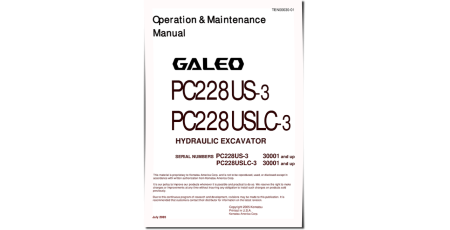 PC228US-3 and PC228USLC-3 (SN: 30001-40000) Crawler Excavators (Japan) Operate and Maintenance manual (TEN00030-01D)