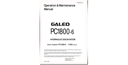 PC1800-6 (SN from 11035) Crawler Excavators (Japan) Operate and Maintenance manual (TEN00051-00)
