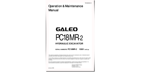 PC18MR-2 (SN: 15001-20000) Crawler Excavators (Japan) Operate and Maintenance manual (TEN00052-01D)