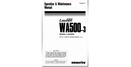 WA500-3 (SN from 52380) 4WD Wheeled Loaders (Japan) Operate and Maintenance manual (TEN00065-01)
