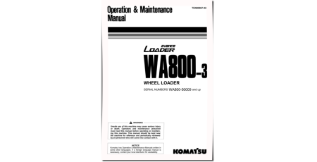 WA800-3 (SN: 50009-50090) 4WD Wheeled Loaders (Japan) Operate and Maintenance manual (TEN00067-02)