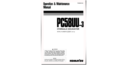 PC58UU-3 (SN from 22301) Crawler Excavators (Japan) Operate and Maintenance manual (TEN00070-00)