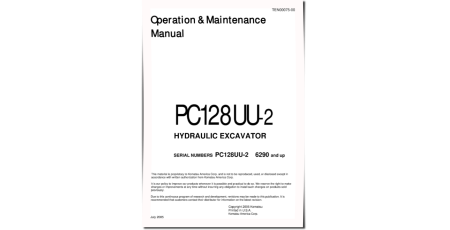 PC128UU-2 (SN from 06290) Crawler Excavators (Japan) Operate and Maintenance manual (TEN00075-00D)