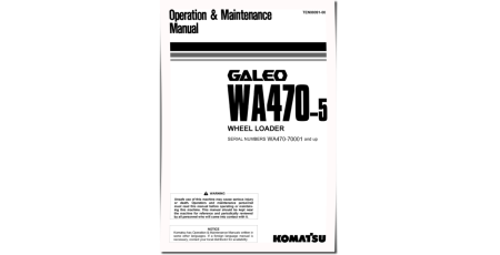WA470-5 (SN: 70001-80612) 4WD Wheeled Loaders (Japan) Operate and Maintenance manual (TEN00091-00)