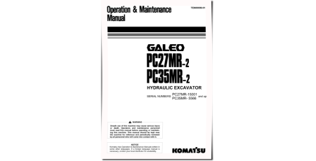 PC27MR-2 (SN: 15001-17901) and PC35MR-2 (SN: 05566-06735) Crawler Excavators (Japan) Operate and Maintenance manual (TEN00099-01)