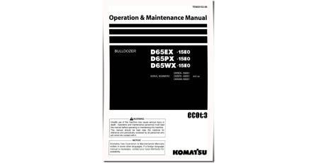 D65EX-15,D65PX-15 (SN:69001-71068); D65WX-15(SN:69001-69104) Crawler Dozer (Japan) Operate & Maintenance manual (TEN00103-06)