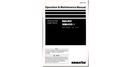 HM400-1 (SN: 01001-01275) Articulated Dump Trucks (Japan) Operate and Maintenance manual (TEN00113-01)