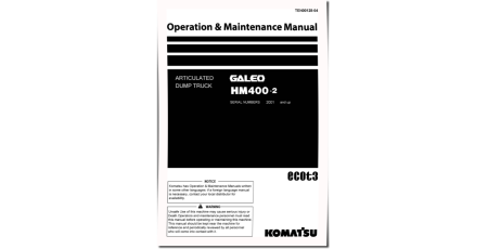 HM400-2 (SN: 02001-02371) Articulated Dump Trucks (Japan) Operate and Maintenance manual (TEN00128-04)