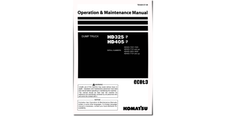 HD325-7 and HD405-7 (SN: 07001-07025; 07101-07568) Rigid Dump Trucks (Japan) Operate and Maintenance manual (TEN00137-09)