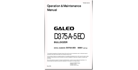 D375A-5 (SN: 50001-50064) Crawler Dozers (Japan) Operate and Maintenance manual (TEN00140-00)