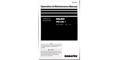 PC130-7 (SN from 71994) Crawler Excavators (Japan) Operate and Maintenance manual (TEN00166-01)