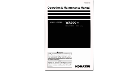 WA200-5 (SN from 68582) 4WD Wheeled Loaders (Japan) Operate and Maintenance manual (TEN00211-01)