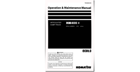 HM400-2 (SN: 02372-02632) Articulated Dump Trucks (Japan) Operate and Maintenance manual (TEN00230-06)