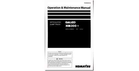 HM300-1 (SN: 01001-01259) Articulated Dump Trucks (Japan) Operate and Maintenance manual (TEN00238-00)