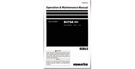 D375A-5 (SN from 50065) Crawler Dozers (Japan) Operate and Maintenance manual (TEN00258-02)