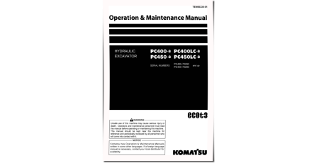 PC450-8 and PC450LC-8 (SN: 70290-70455) Crawler Excavators (Japan) Operate and Maintenance manual (TEN00336-01)