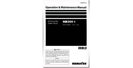 HM300-2 (SN: 02785-02789) Articulated Dump Trucks (Japan) Operate and Maintenance manual (TEN00344-01)