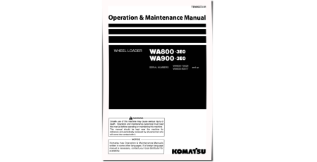 WA800-3 and WA900-3 4WD Wheeled Loaders (Japan) Operate and Maintenance manual (TEN00373-01)