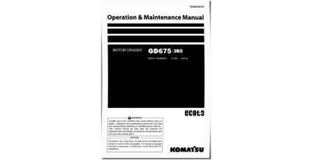 GD675-3 (SN from 51390) Motor Graders (Japan) Operate and Maintenance manual (TEN00449-01)