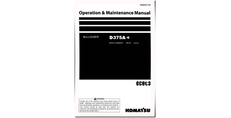 D375A-6 (SN from 60018) Crawler Dozers (Japan) Operate and Maintenance manual (TEN00477-02)