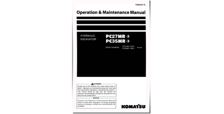 PC27MR-3 (SN:21001-21033), PC35MR-3 (SN:18001-18227) Crawler Excavators (Japan) Operate and Maintenance manual (TEN00507-01)