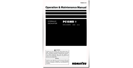 PC18MR-3 (SN: 20994-21113) Crawler Excavators (Japan) Operate and Maintenance manual (TEN00514-01)