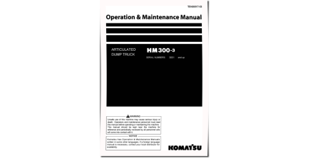 HM300-3 (SN: 03001-03375) Articulated Dump Trucks (Japan) Operate and Maintenance manual (TEN00517-03)
