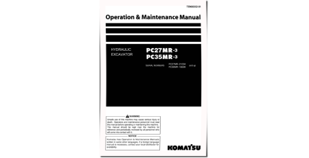 PC27MR-3 (SN from 21034) and PC35MR-3 (SN from 18228) Crawler Excavators (Japan) Operate and Maintenance manual (TEN00552-01)