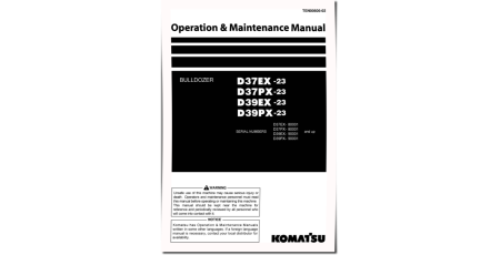 D37EX-23, D37PX-23, D39EX-23 and D39PX-23 Crawler Dozers (Japan) Operate and Maintenance manual (TEN00606-02)