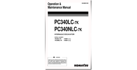 PC340LC-7K and PC340NLC-7K (SN: K40001-) Crawler Excavators (UK) Operate and Maintenance manual (UEAD001500)