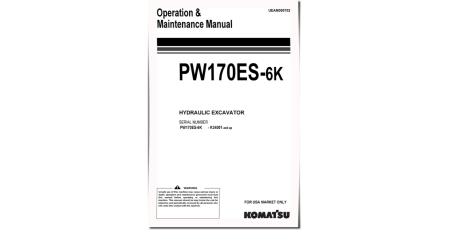 PW170ES-6K (SN from K34001) Wheeled Excavators (USA) Operate and Maintenance manual (UEAM000702)