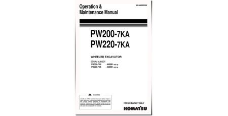 PW200-7KA and PW220-7KA (SN: K40001-) Wheeled Excavators (UK) Operate and Maintenance manual (UEAM002501)